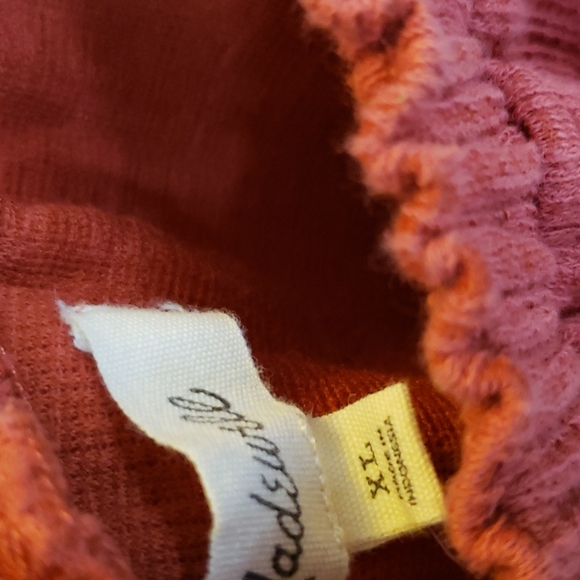 Madewell ruffle short sleeves tunic dress orange burnt size XL - Picture 4 of 5